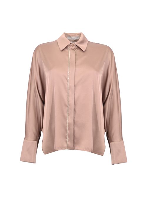 Camicia in raso con dettaglio gioiello D. Exterior | 626466MOCH